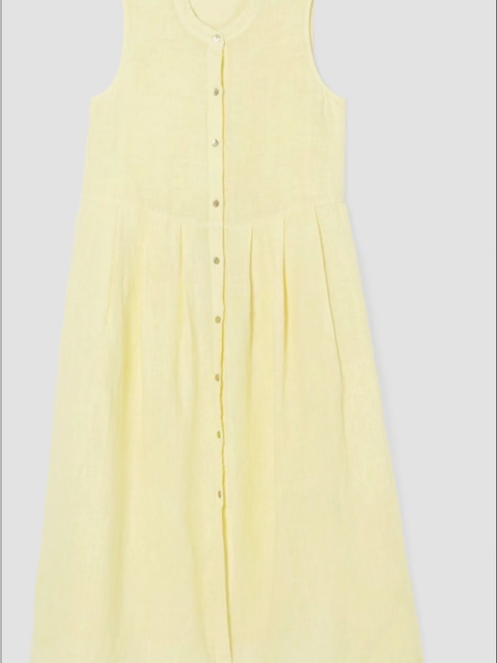 Eileen Fisher Light Yellow Linen Button Shirt
